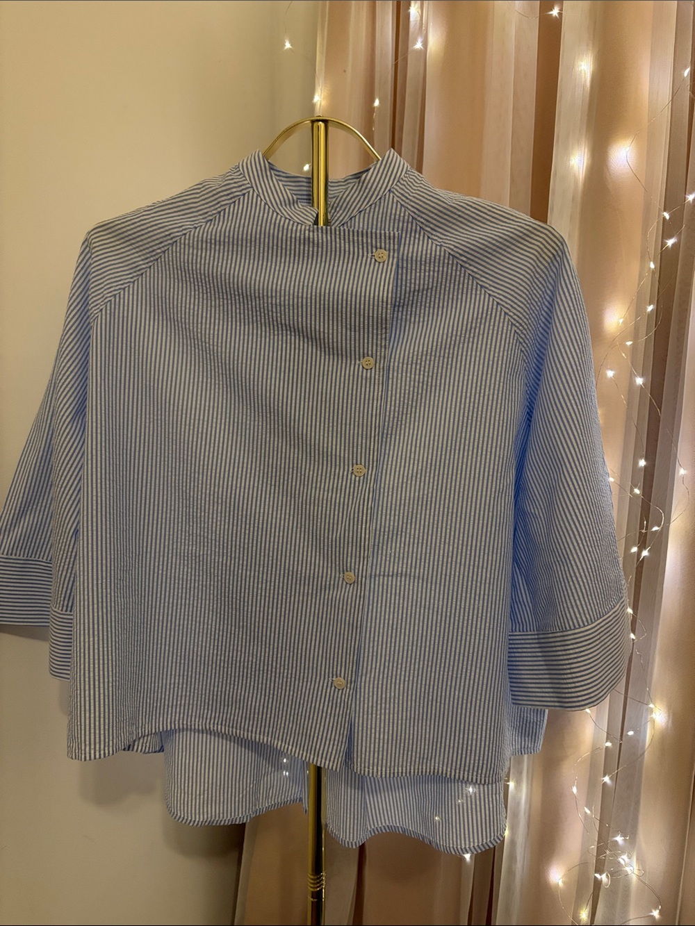 Madewell Asymmetric Button-Up Shirt in Stripe Poplin